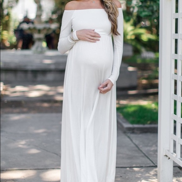 Pinkblush Dresses & Skirts - PinkBlush Maternity Maxi Dress Off the Shoulder